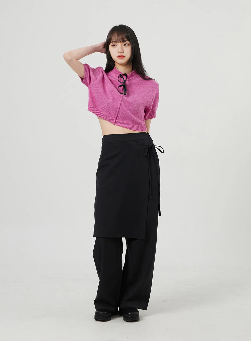 Wrapped Skirt Wide Leg Pants OF324 - Image 7
