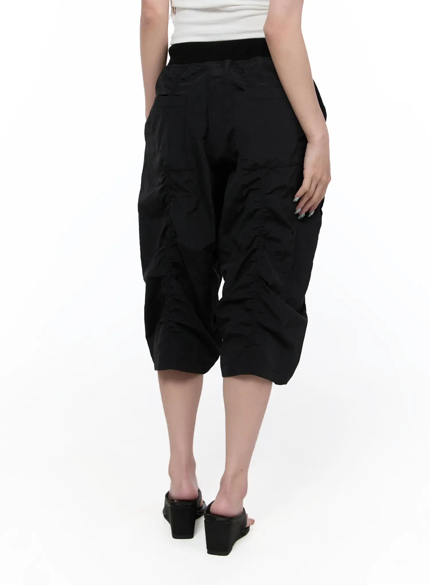 Wrinkled Band Bermuda Pants CA522 - Image 6