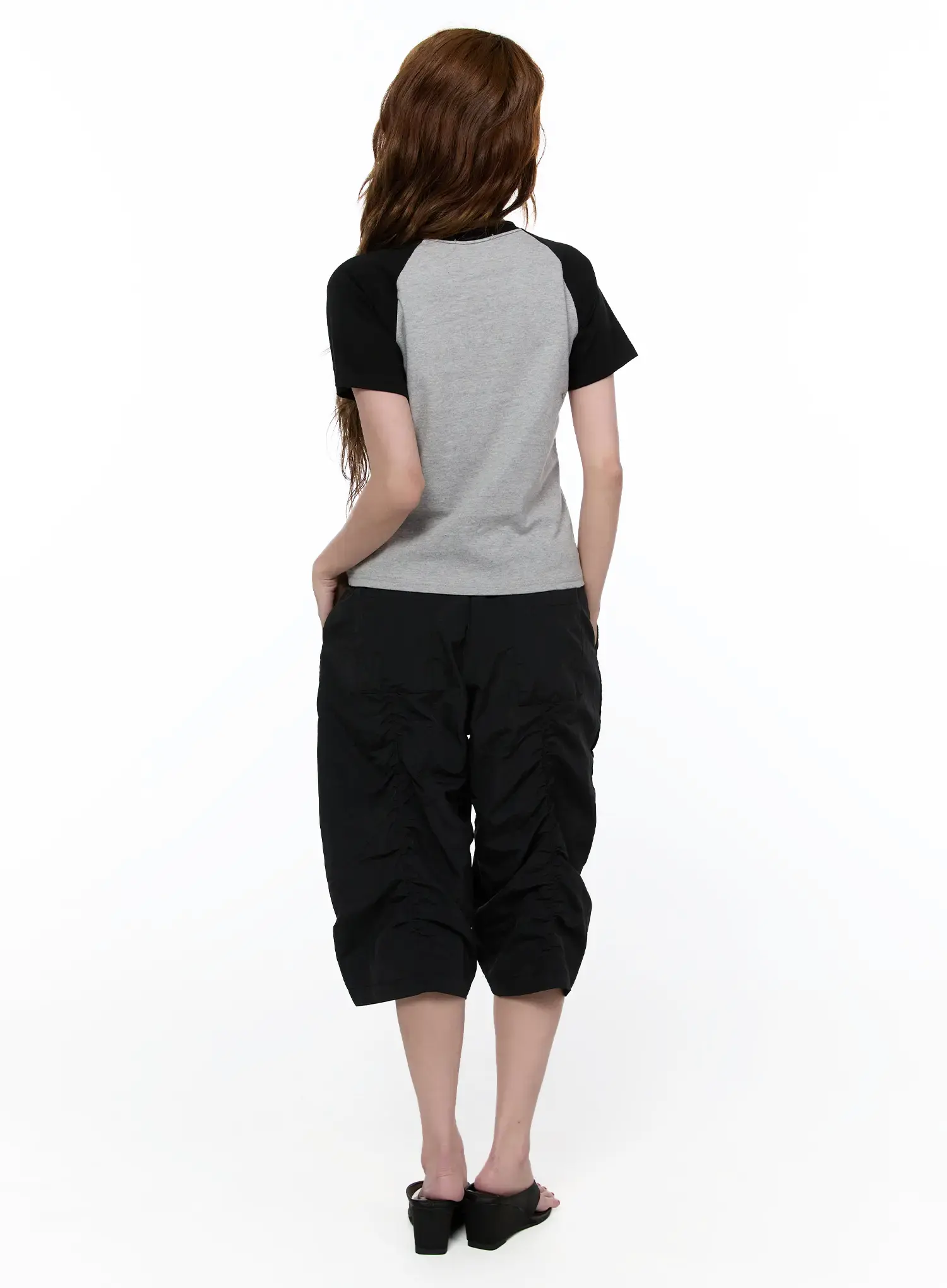 Wrinkled Band Bermuda Pants CA522 - Image 7