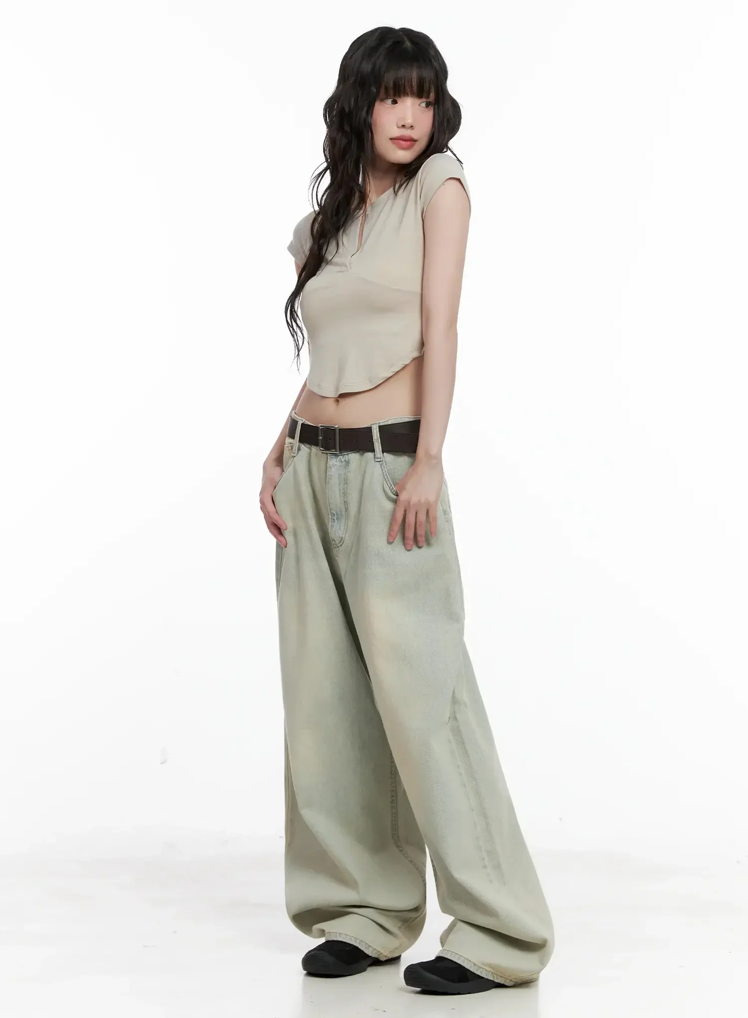 Xiaoting Vintage Style Wide-Leg Denim IL531 - Image 11