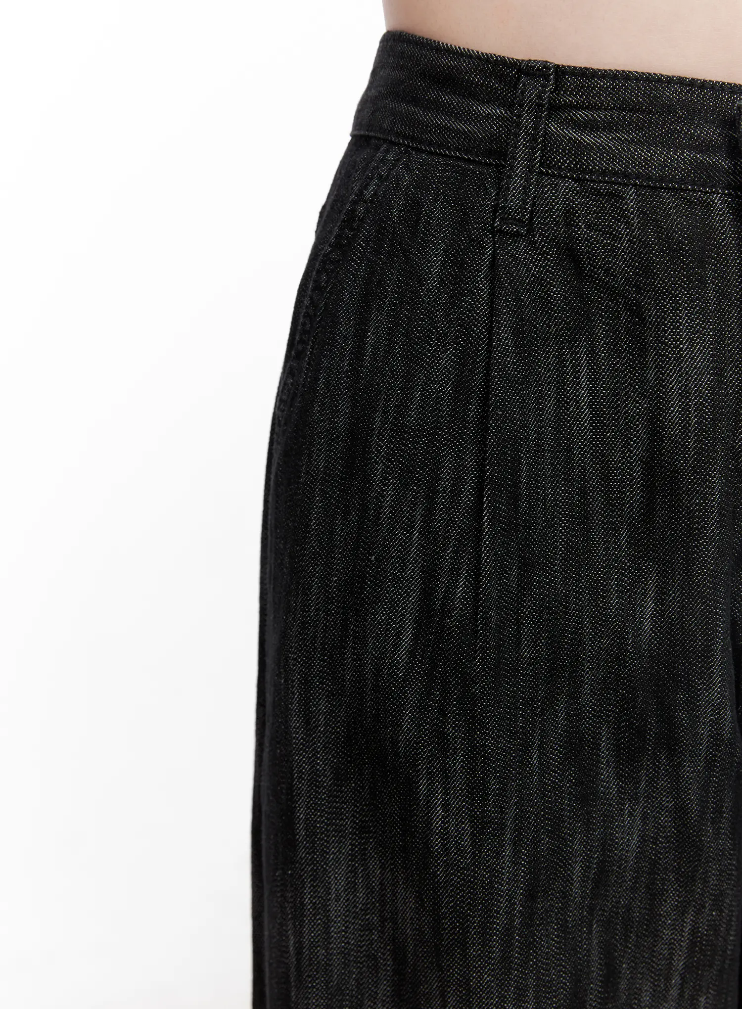 Yuha Wide-Leg Pintuck Denim Jeans CL523 - Image 4