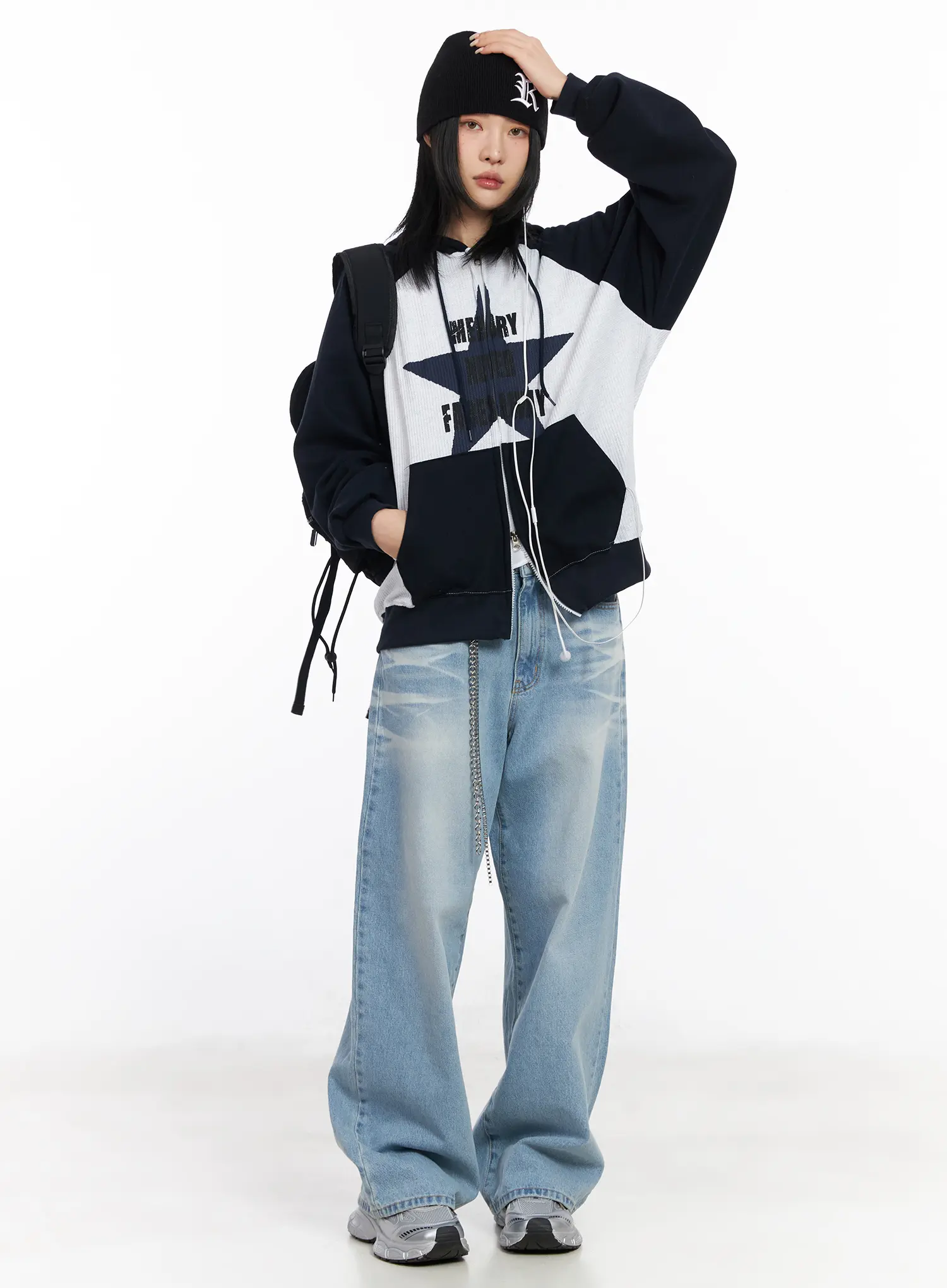 Yuqi Vintage Wash Wide-Leg Jeans CF526 - Image 2