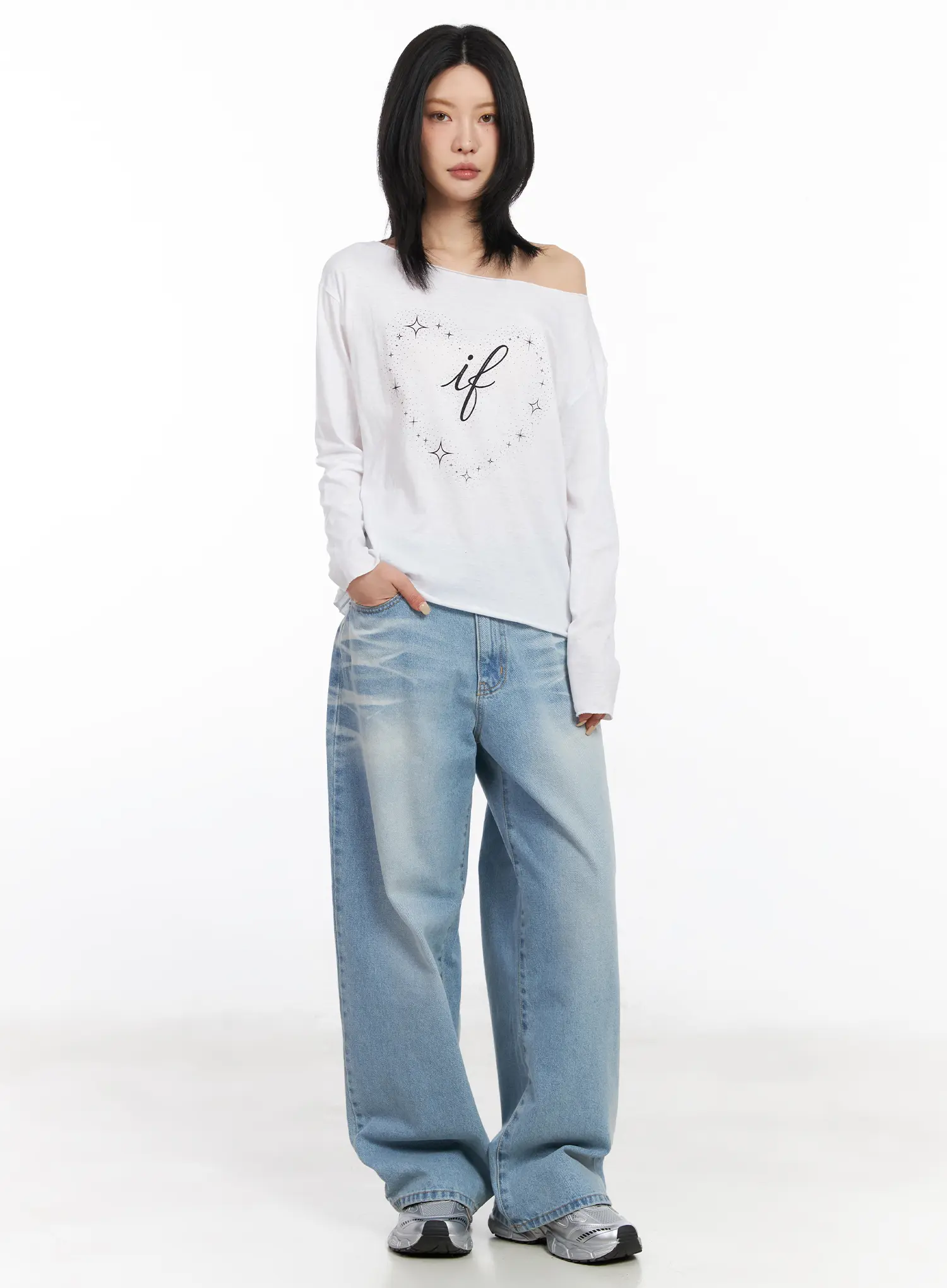 Yuqi Vintage Wash Wide-Leg Jeans CF526 - Image 5