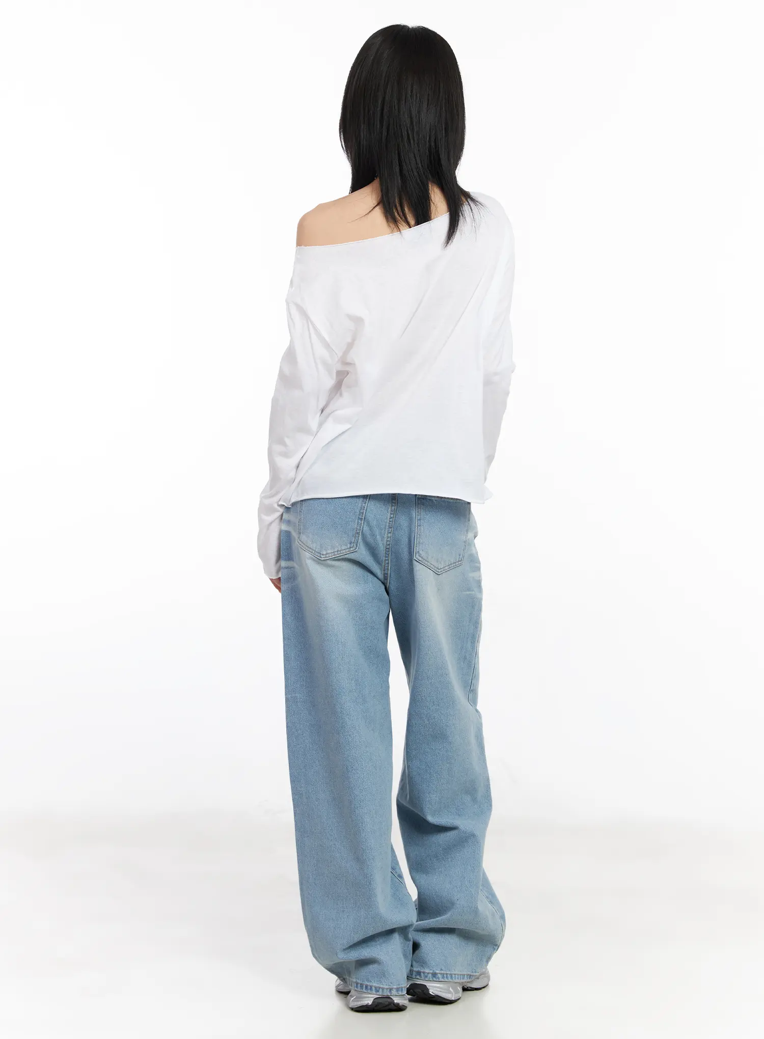 Yuqi Vintage Wash Wide-Leg Jeans CF526 - Image 7