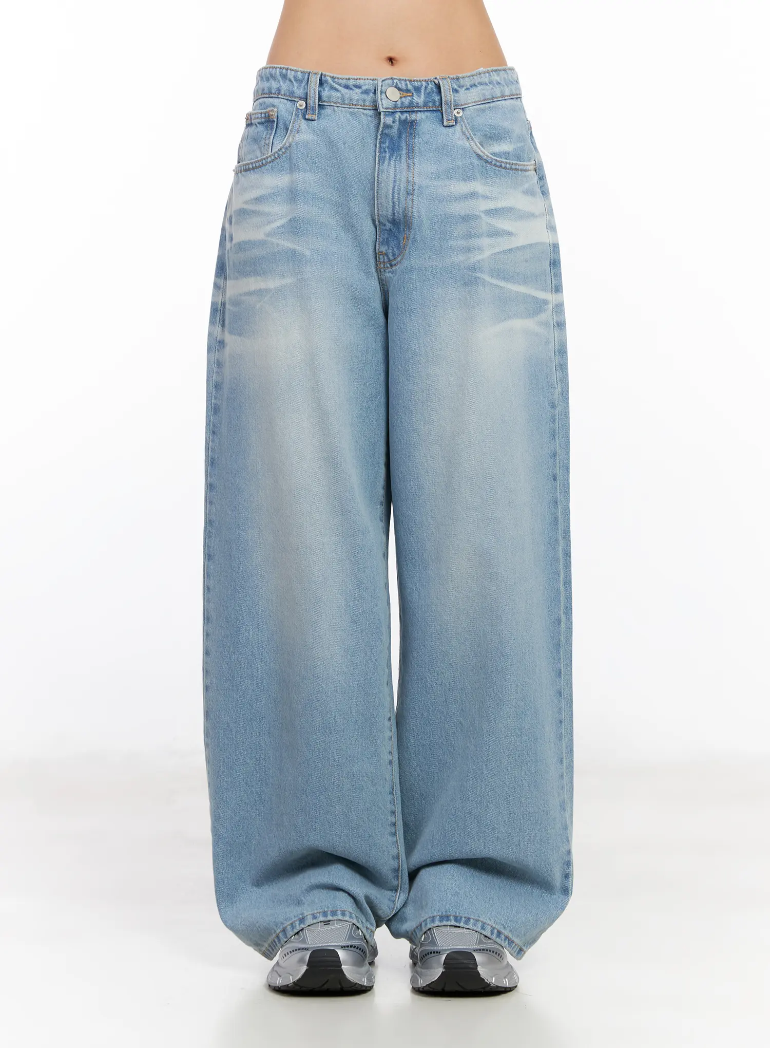 Yuqi Vintage Wash Wide-Leg Jeans CF526 - Image 9