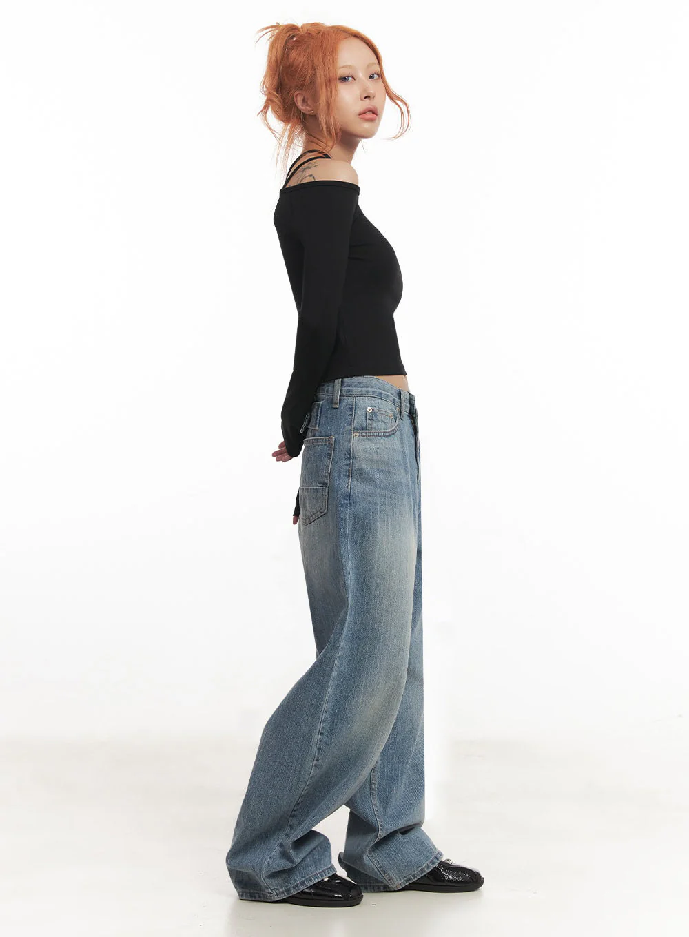 Yvette Washed Baggy Jeans IA517 - Image 7