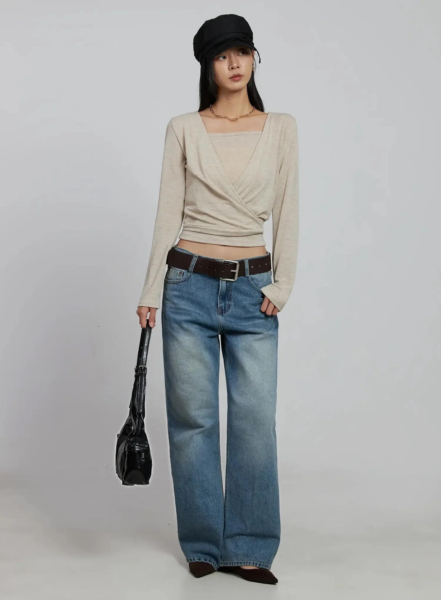 Zahra Vintage Washed Wide Jeans IM520 - Image 2