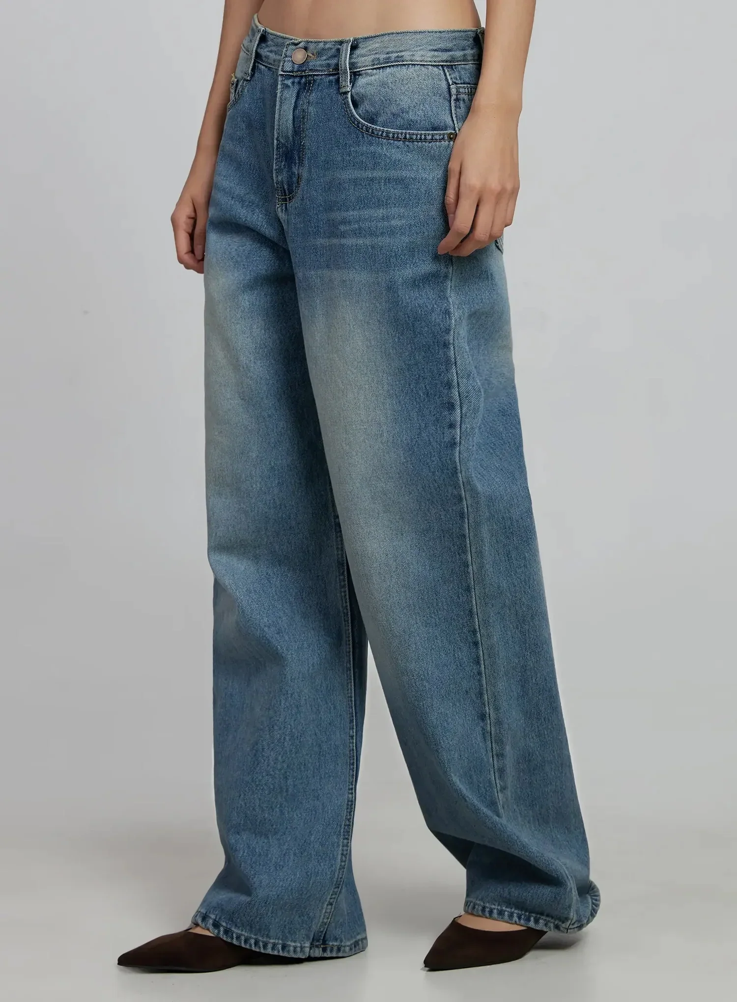 Zahra Vintage Washed Wide Jeans IM520 - Image 5