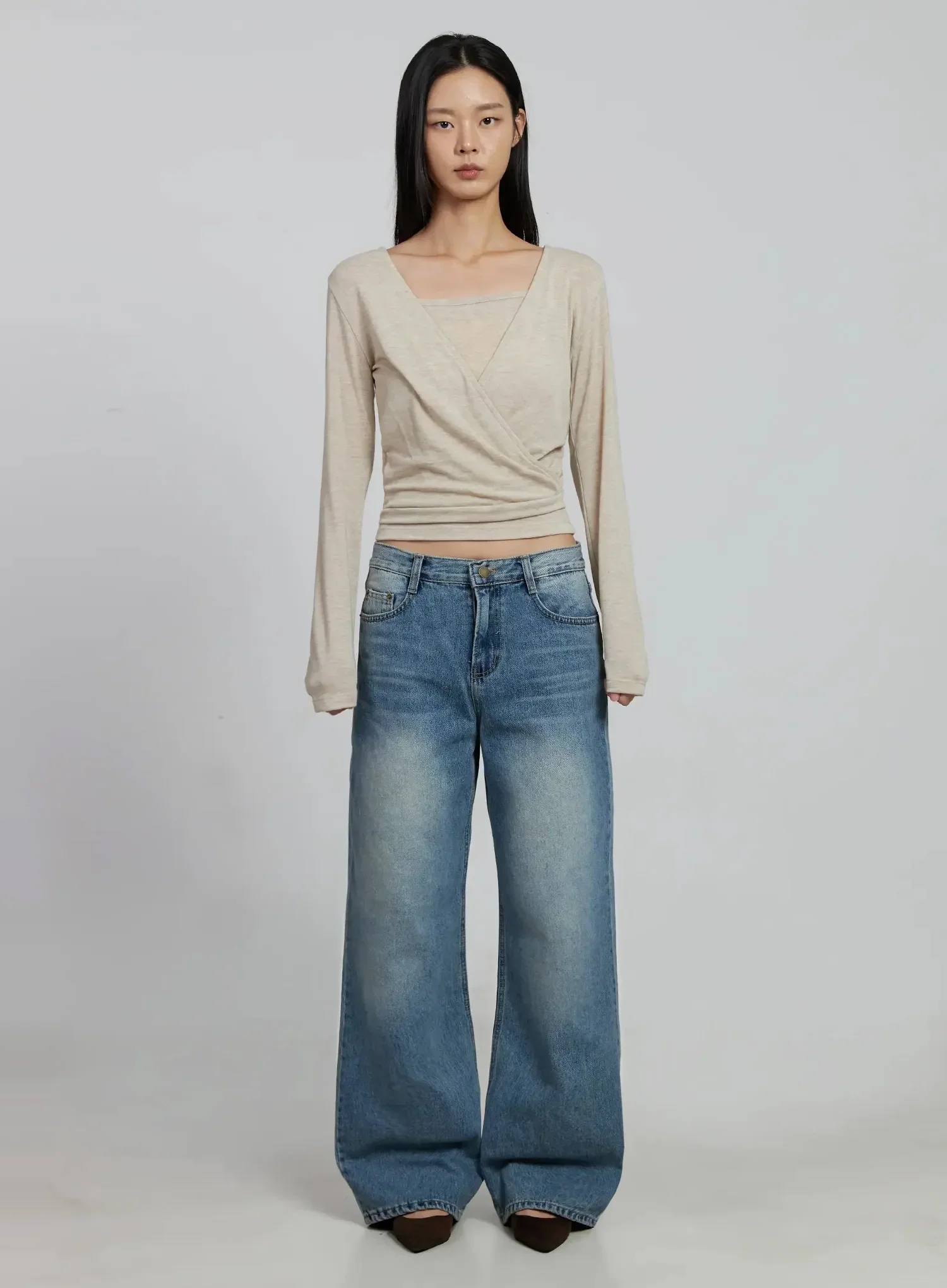 Zahra Vintage Washed Wide Jeans IM520 - Image 6