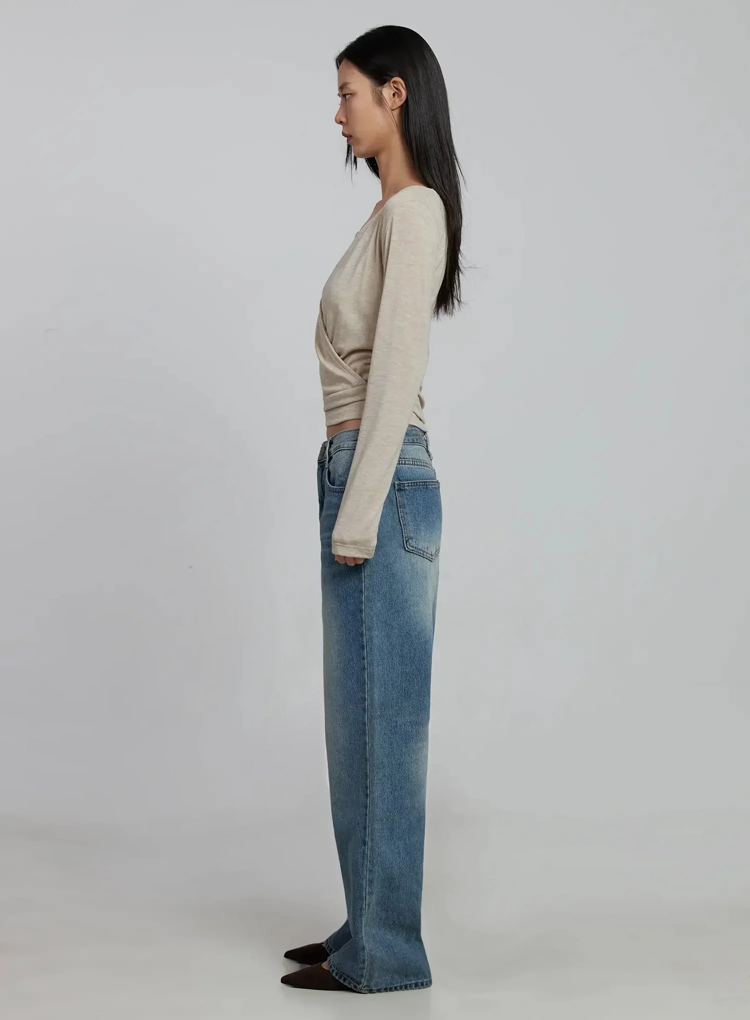 Zahra Vintage Washed Wide Jeans IM520 - Image 7