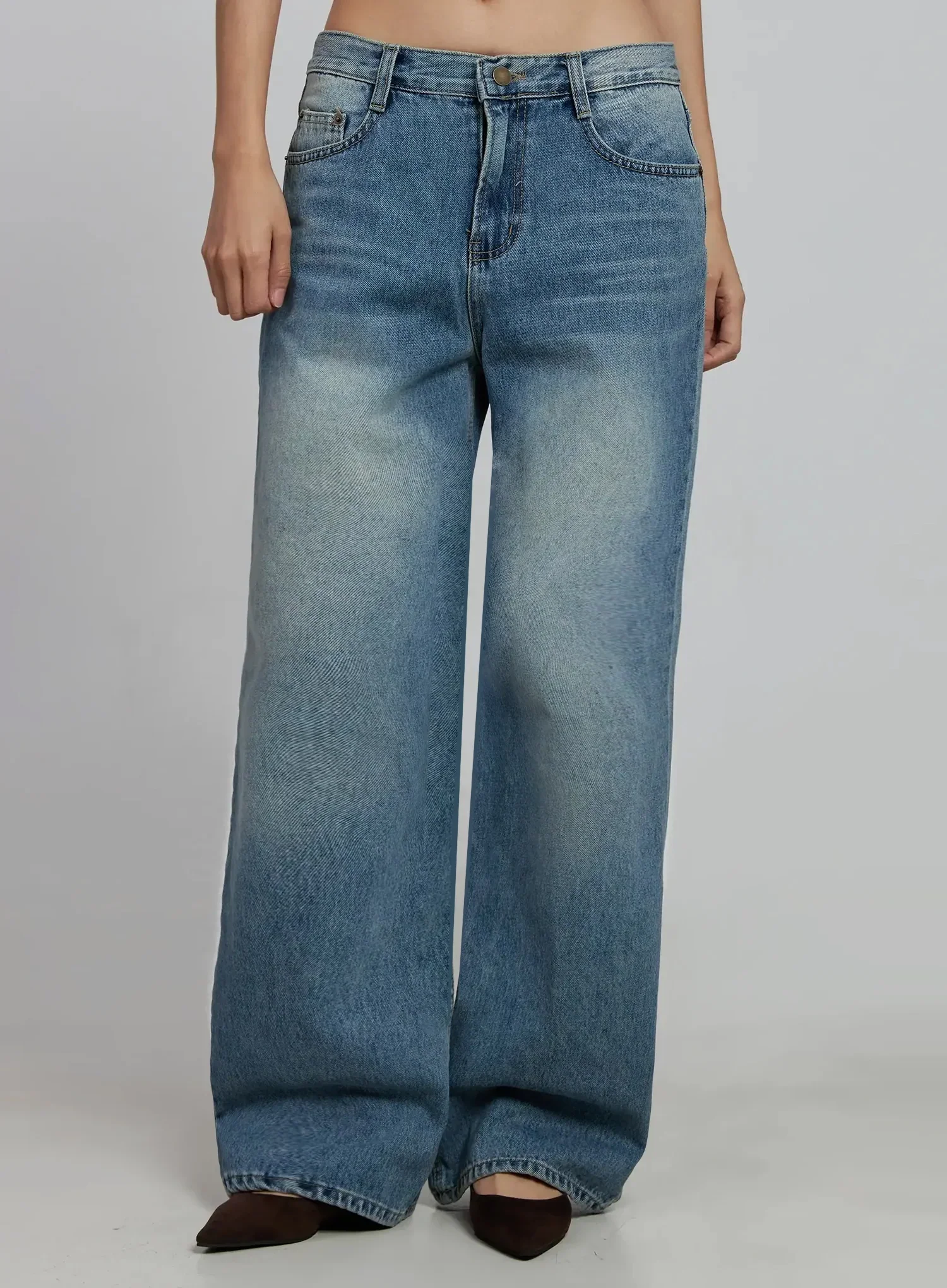 Zahra Vintage Washed Wide Jeans IM520 - Image 8