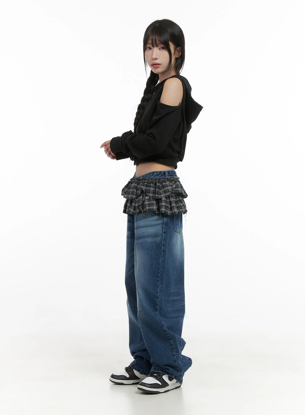 Zip-up Cut Out Crop Hoodie CS419 - Image 3