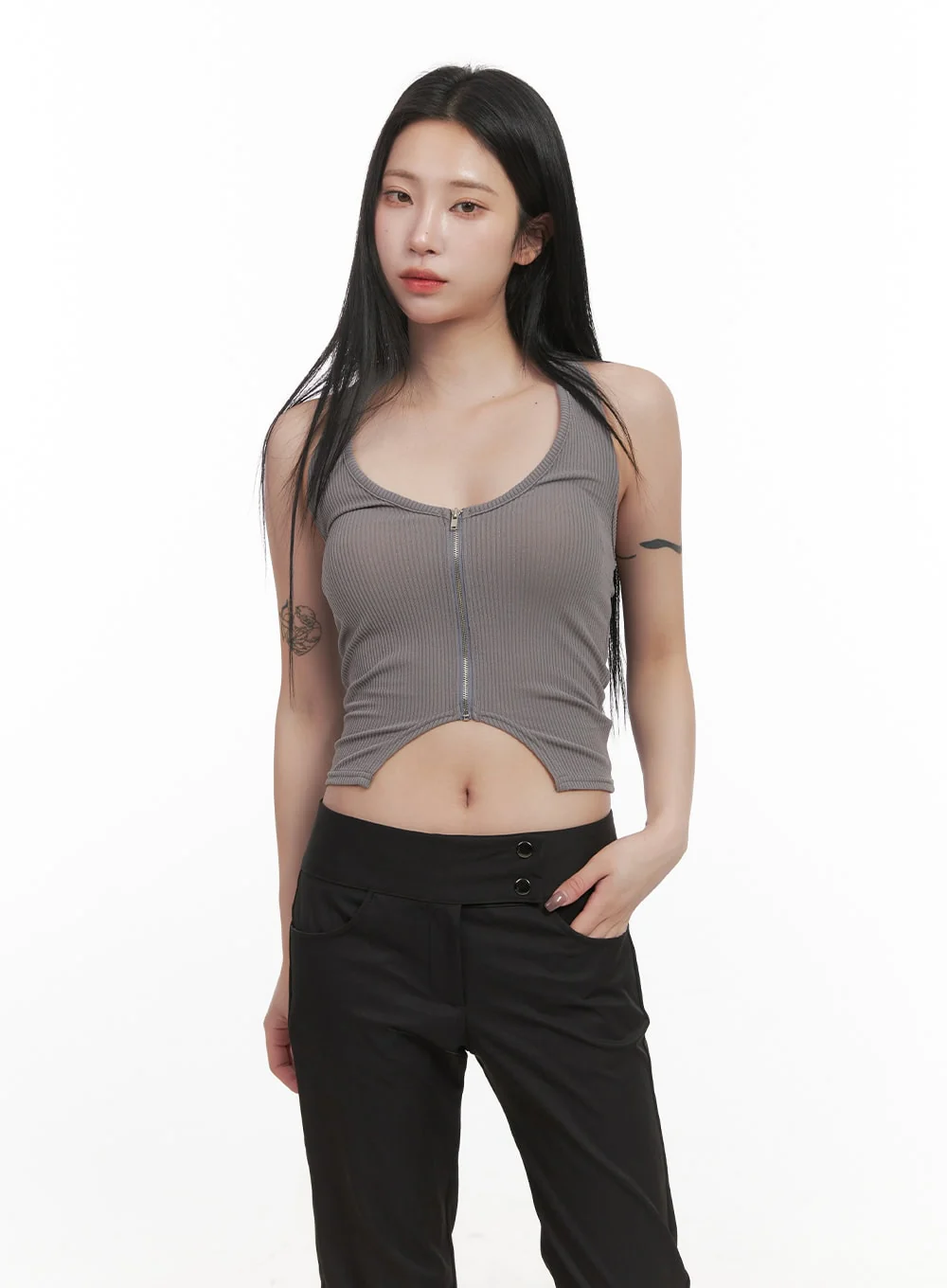 Zip-Up Halter-Neck Crop Top CJ516 - Image 10