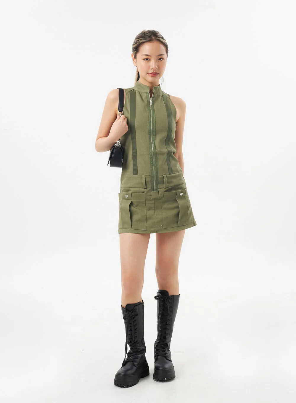 Zip-Up Mini Dress CU302 - Image 4