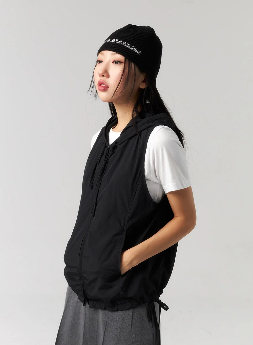 Zip-Up Vest Hoodie CU328 - Image 5
