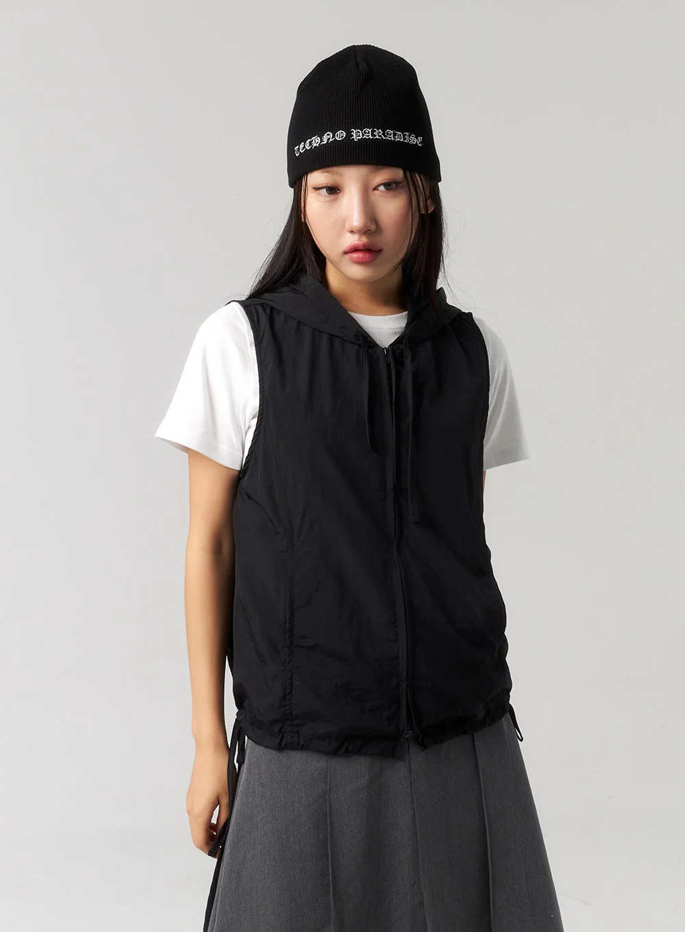 Zip-Up Vest Hoodie CU328 - Image 9