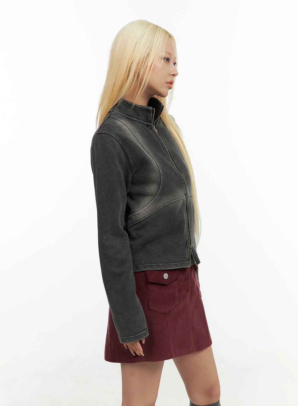 Zip Up Washed Pigment Two-Way Top CO415 - Image 6