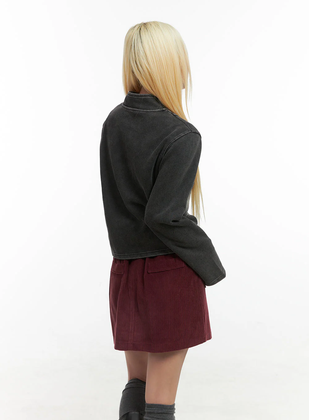 Zip Up Washed Pigment Two-Way Top CO415 - Image 7