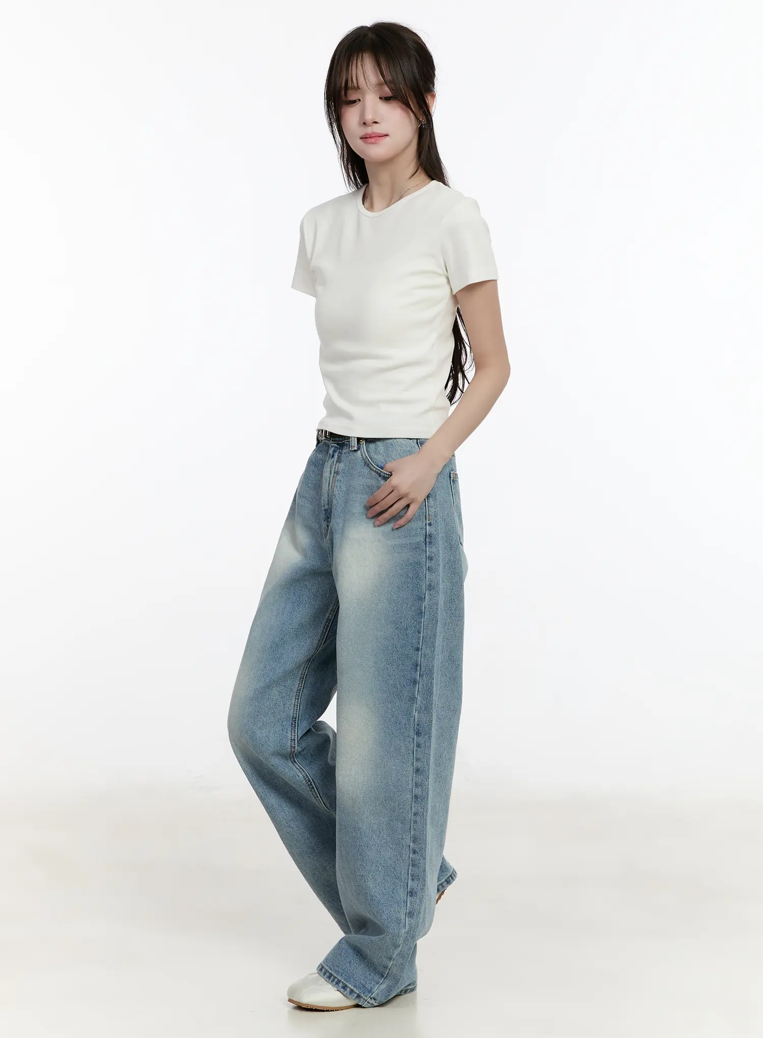 Zyla Classic Wide Leg Jeans CM505 - Image 6