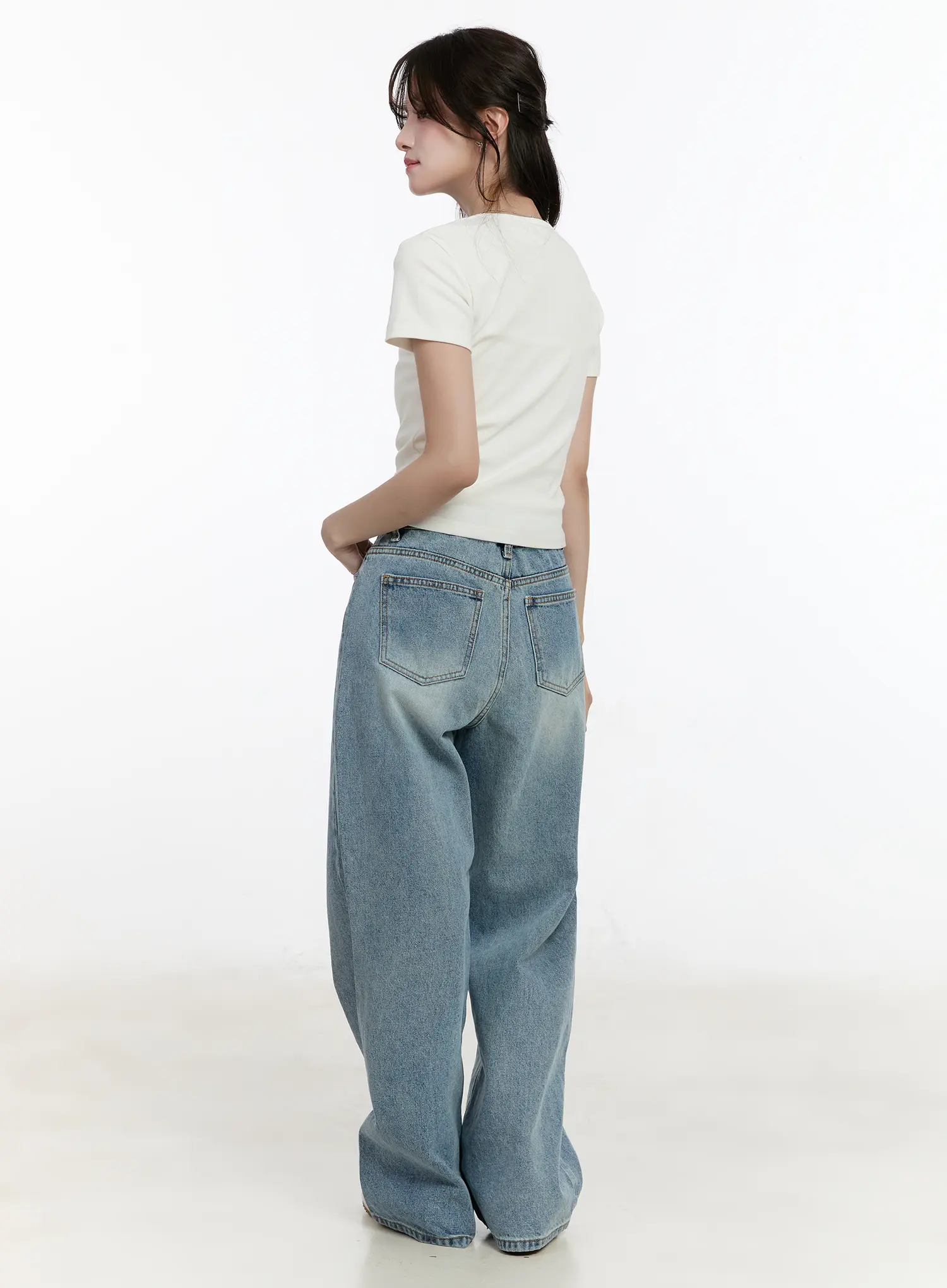 Zyla Classic Wide Leg Jeans CM505 - Image 8